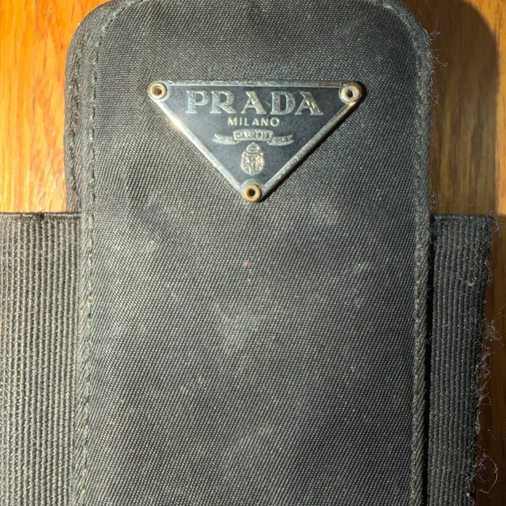 Vintage Prada Black Fabric Phone Holder (early 2000s)